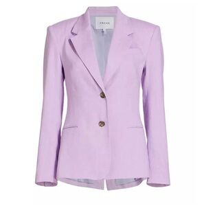 FRAME The Femme Blazer Lilac Womens Size 8 linen blend jacket